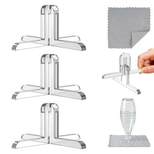 Mellbree Acryl-Abtropfständer für SodaStream(3 Set) und andere Standard-Glasflaschen, Umweltfreundlich, Langlebig und Stabil, mit Wiederverwendbarer Saugmatte von Mellbree