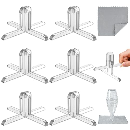 Mellbree Acryl-Abtropfständer für SodaStream(6 Set)-Glasflaschen und andere Standard-Glasflaschen, Umweltfreundlich, Langlebig und Stabil, mit Wiederverwendbarer Saugmatte von Mellbree