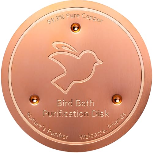 Mellbree Vogeltränke Kupferscheibe halten Vogeltränke sauber, 99,99% 0,6mm reines Kupfer Reinigungsscheibe für Physical Safe sauberes Wasser ganzjährig, Universal Fit für Outdoor-Vogeltränken (2) von Mellbree