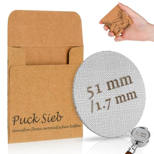 Puck Screen 51mm, Puck Screen 51 Puck Sieb Mellbree 1 Stück Gesinterte Kaffeefilter für Espresso Coffee Siebträger Zubehör 1.7mm Dicke 150μm Edelstahl 316 Wiederverwendbar Rostfrei von Mellbree