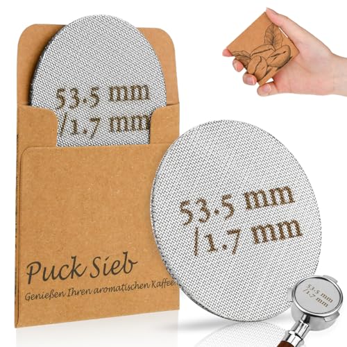 Puck Screen 54mm, Puck Screen 53.5 Puck Sieb Mellbree 2 Stück Gesinterte Kaffeefilter für Espresso Coffee Siebträger Zubehör 1.7mm Dicke 150μm Edelstahl 316 Wiederverwendbar Rostfrei von Mellbree