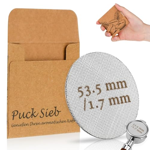 Puck Screen 54mm, Puck Screen 53.5 Puck Sieb Mellbree 1 Stück Gesinterte Kaffeefilter für Espresso Coffee Siebträger Zubehör 1.7mm Dicke 150μm Edelstahl 316 Wiederverwendbar Rostfrei von Mellbree