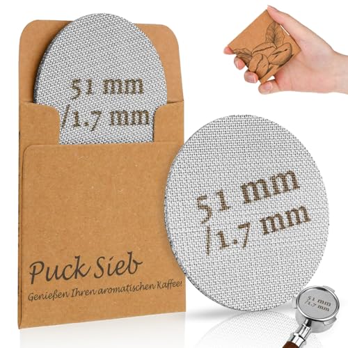 Puck Screen 51mm, Puck Screen 51 Puck Sieb Mellbree 2 Stück Gesinterte Kaffeefilter für Espresso Coffee Siebträger Zubehör 1.7mm Dicke 150μm Edelstahl 316 Wiederverwendbar Rostfreir Rostfrei von Mellbree