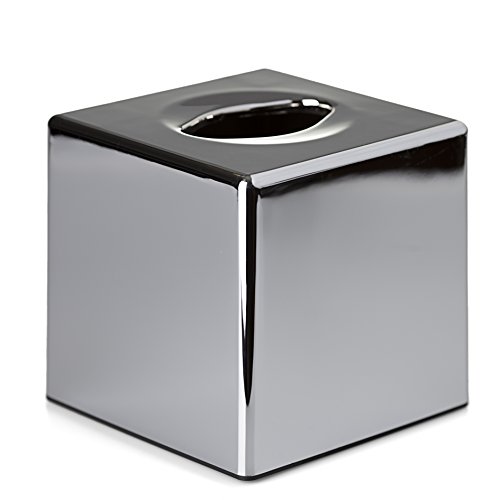 Taschentuchspender, rechteckig oder quadratisch, Chrom-Finish, Square/Cube von Mellcrest