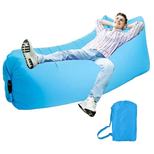 Melldrry Luft Sitzsack, Luftsofa Outdoor Camping, Aufblasbarer Sessel, Aufblasbares Strandsofa, Mit dem Portable Package (Blau) von Melldrry