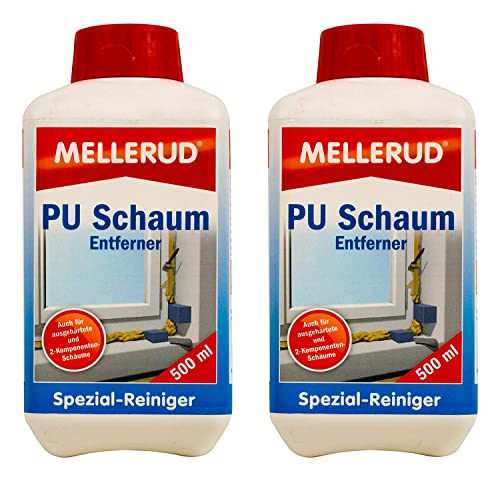 2x MELLERUD PU Schaum Entferner 0,5 Liter Set Montageschaum Bauschaum von Mellerud