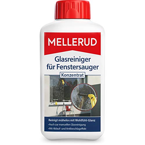 MELLERUD Glasreiniger für Fenstersauger Konzentrat | 1 x 0,5 l | Reinigungsmittel zum Entfernen von Ablagerungen auf Fenstern, Autoscheiben und mehr von Mellerud