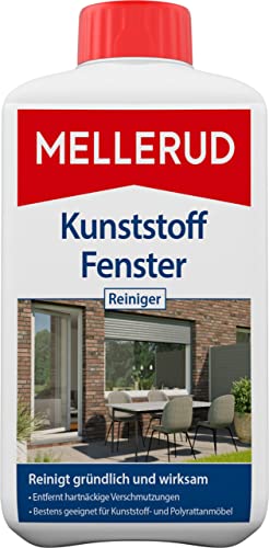 MELLERUD Kunststoff Fenster Reiniger | 1 x 1 l | Wirkungsvolles Mittel gegen hartnäckige Verschmutzungen an Fensterrahmen, Rollläden, Jalousien, Kunststoff- und Polyrattanmöbel von Mellerud