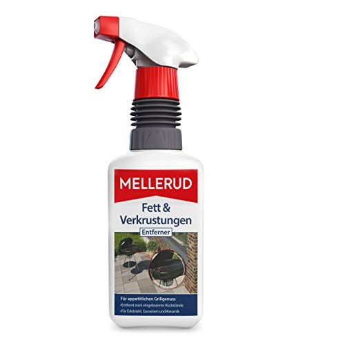 MELLERUD Fett & Verkrustungen Entferner | 1 x 0,5 l | Ergiebiges Spray zur Reinigung von Eingebranntem, Fett und Verkrustungen von Mellerud