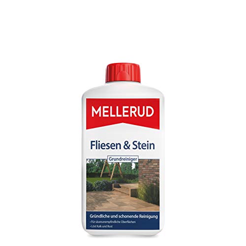 MELLERUD Fliesen & Stein Grundreiniger | 1 x 1 l | Zuverlässiges Mittel zum Entfernen von hartnäckigen Verschmutzungen auf säureunemfpindlichen Oberflächen von Mellerud