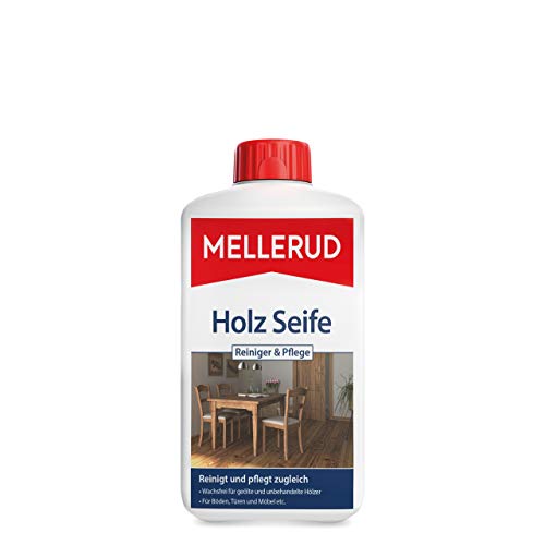 MELLERUD Holz Seife Reiniger & Pflege | 1 x 1 l | Kraftvoller Schutz für alle geölten und unbehandelten Holzoberflächen im Innenbereich von Mellerud