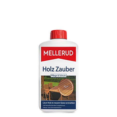 MELLERUD Holz Zauber Pflege & Schutz | 1 x 1 l | Kraftvolles Mittel für alle verwitterten und verblichenen Hölzer im Innen- und Außenbereich von Mellerud