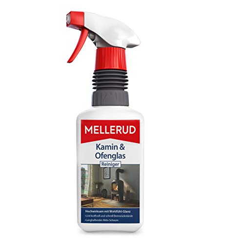 MELLERUD Kamin & Ofenglas Reiniger | 1 x 0,5 l | Reinigungsmittel zum Entfernen von hartnäckigen Verschmutzungen auf Kamin- und Ofenglasscheiben von Mellerud