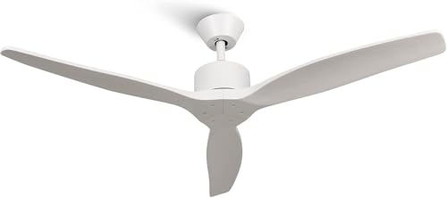 Mellerware - Deckenventilator mit Brizy-Fernbedienung! | 45 W | 6 Geschwindigkeitsstufen | extrem leise | Sommer-Winter-Funktion | Timer | 3 Flügel | 132 Durchmesser | DC Motor | Weiß von Mellerware