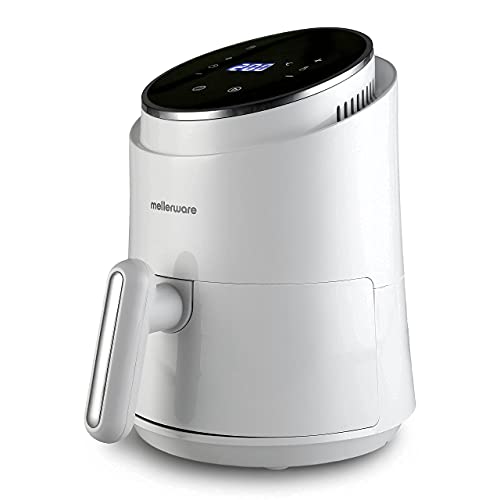 Mellerware - Heißluftfritteuse Crunchy! 1230W | Multifunktionale mit 8 Programmen | Temperaturkontrolle 80-200ºC | Aerofryer mit Digitalem Display | ohne Öl | 1.4 Liter | Eunfach zu Reinigen (Weiss) von Mellerware