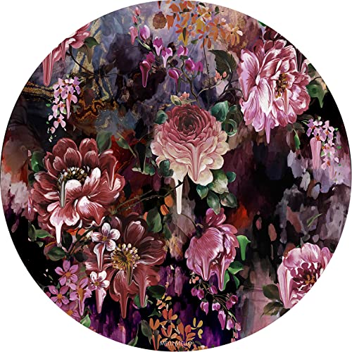 Melli Mello Makes me Wonder Wallcircle Museumstil mit Blumendruck und einzigartiger Blumenfestein für klassisches Interieur Ø70 cm von Melli Mello