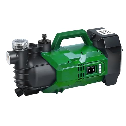 Mellif Akku Gartenpumpe kompatibel mit Makita Akku 18V, Akku Wasserpumpe mit 2.2 Bar, Max. 2800 L/hFördermenge, 22M Förderhöhe, 2 Förderstufen, Überlastschutz (Ohne Akku) von Mellif