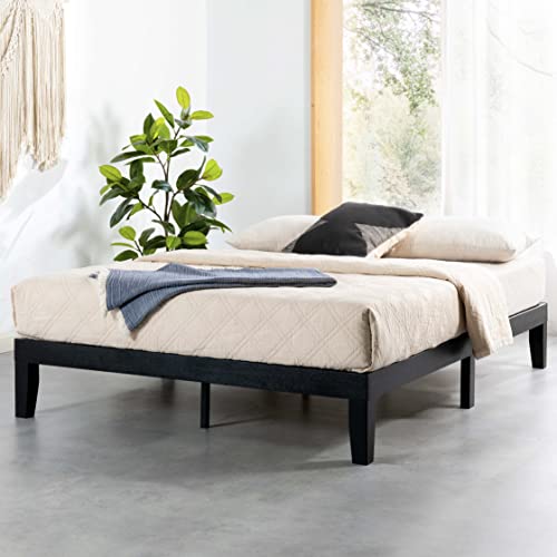 Mellow Naturalista Classic 30,5 cm Massivholz Plattformbett mit Holzlatten Cal King Schwarz von Mellow