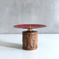 Mid Century Kerzenständer Messing Emaille, Kerzenleuchter, 60Er Jahre von MellowPlace