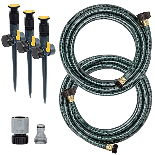 Melnor 65191AMZ Adjustable Spike Set Sprinkler Bundle, Green, Yellow von Melnor