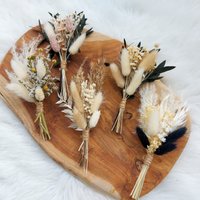 Kleiner Trockenblumenstrauß, Ansteckstrauß, Hochzeit Gastgeschenk, Bouquet, Trockenblumenarrangement, Mini Strauß, Trockenblumen von Melodieblumenkreativ