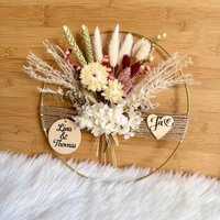 Trockenblumenkranz "Ja", Kranz Mit Name, Als Hochzeit Geschenk, Blumenkranz Für Hochzeit, Trockenblumenring, Personalisiert von Melodieblumenkreativ
