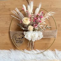 Trockenblumenkranz Für Mama, Kranz Zum Muttertag, Fenster Kranz, Tür Personalisiert von Melodieblumenkreativ