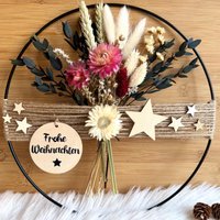 Trockenblumenkranz Weihnachten, Weihnachtsdeko, Türkranz, Weihnachtskranz, Weihnachtsgeschenk, Merry Christmas von Melodieblumenkreativ
