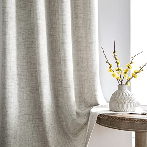 Melodieux Gardinen mit Kräuselband Natürlich Leinen Optik Halbfrei Vorhänge 2er Set, 210x140cm Melodieux Gardinen mit Kräuselband Natürlich Leinen Optik Halbfrei Vorhänge 2er Set, 210x140cm von Melodieux