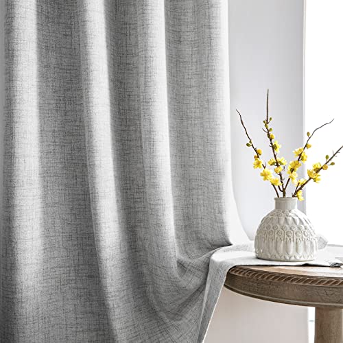 Melodieux Gardinen mit Ösen Grau Leinen Optik Halbfrei Vorhänge 2er Set, 210x140cm, Ösenschal Vorhang Leinenvorhang Halbtransparent Linen Curtains for Living Room Melodieux Gardinen mit Ösen Grau Leinen Optik Halbfrei Vorhänge 2er Set, 210x140cm, Ösenschal Vorhang Leinenvorhang Halbtransparent Linen Curtains for Living Room von Melodieux