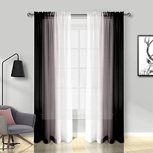 Melodieux Moderne Fensterpaneele mit Farbverlauf, einfach aufzuhängen, halbtransparent, leichte Vorhänge für Tür, Schlafzimmer, Schlafzimmer (142,2 x 243,8 cm, 2 Stoffbahnen) Melodieux Moderne Fensterpaneele mit Farbverlauf, einfach aufzuhängen, halbtransparent, leichte Vorhänge für Tür, Schlafzimmer, Schlafzimmer (142,2 x 243,8 cm, 2 Stoffbahnen) von Melodieux