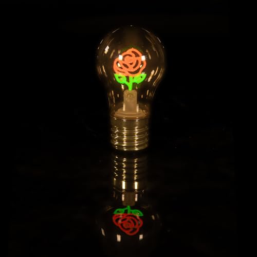 Tischlampe in Glühbirneform, Kabellose LED-Rosenlampe– USB-C Ladung, Dekorativ & Tragbar, Klein Schöne Lampe für Schreibtisch mit Farbwechsel-Funktion, LED-Nachtleuchte, Geschenkidee zum Geburtstag von Meloditrunk