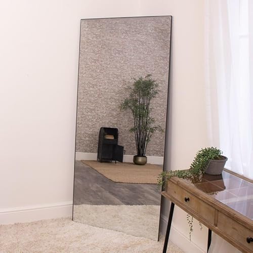 Melody Maison Großer schwarzer, dünner, rahmenloser Spiegel, schmaler Spiegel, 80 x 180 cm von Melody Maison