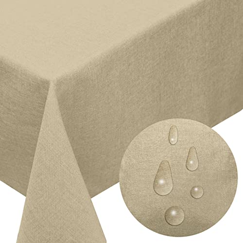 Tischdecke (eckig 130 x 260 cm, Sand) Tischdecke rechteckig, Gartentischdecke rechteckig, Tischdecke Abwaschbar, Tischdecke Outdoor rechteckig von Melody