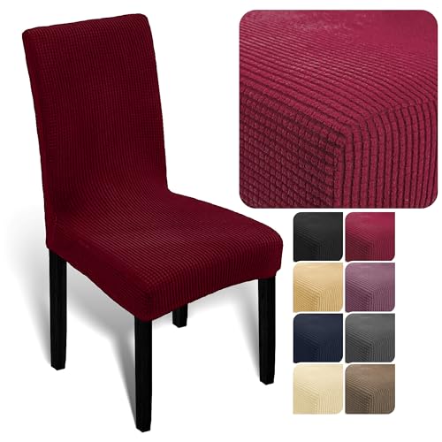 stuhlhussen für schwingstühle sesselüberzug stretch stuhlhussen für schwingstuhl Stuhlüberzug weich aus elastischem Material, Universalgröße für Esszimmer- und Schwingstühle (Bordeaux, 2er-Pack) von Melody