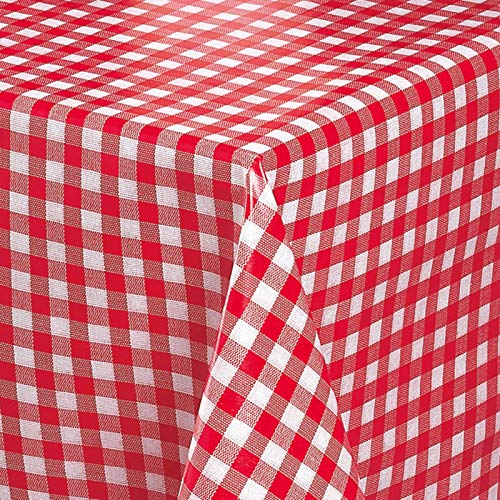 Wachstuch Tischdecke abwaschbar 100 x 140 cm eckig karo rot abwischbar #1112-02 von Melody