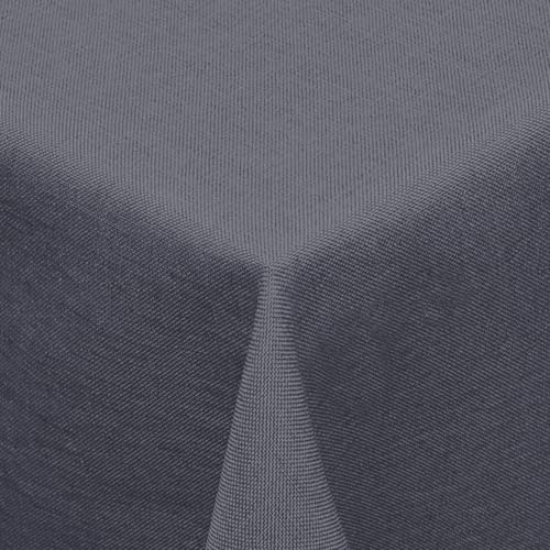 Textil Tischdecke Leinen-Optik 130x260cm eckig mit Fleck-Schutz grau *robust* Farbe wählbar von Melody