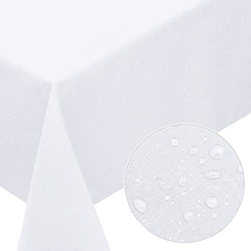 Tischdecke (eckig 130 x 260 cm, Weiss) Tischdecke rechteckig, Tischdecke Outdoor rechteckig, Gartentischdecke rechteckig, Tischdecke Abwaschbar von Melody