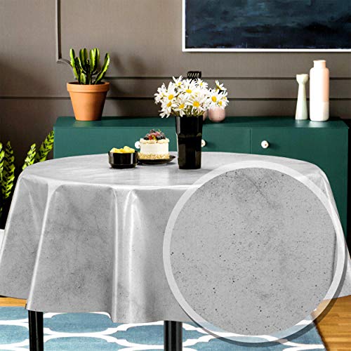 Wachstuch Tischdecke 100 x 140 cm eckig Granit hellgrau #6215-01 von Melody