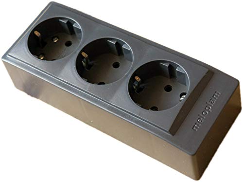 Aufputz Steckdose Grafit-Schwarz Schuko 250v 16A CE 3Fach IP30 Graphite Aufputz Steckdose Grafit-Schwarz Schuko 250v 16A CE 3Fach IP30 Graphite von Meloplam