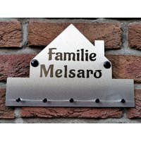 1 Stück Schild Schlüsselbrett Mit Deinem Text Name Schlüsselboard Schlüsselleiste Gravur Personalisiert Individuell von Melsaro