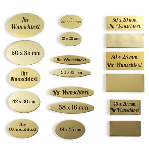 Messingschild Messsing BRIEFKASTENSCHILD KLINGSCHILD NAMENSCHID TÜRSCHILD MIT GRAVUR Name oder Text selbstklebend von Melsaro
