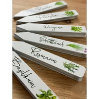 Pflanzschilder I Kräuterschild Pflanzstecker Kräuterstecker Watercolor von Melskleinestoffelei