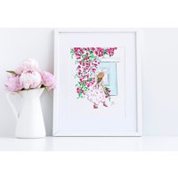 Kunstdruck/Poster Garden Gazing | Fashion Illustration Print L Wandkunst Wanddekor Von Melsy's Illustrations von MelsysIllustrations