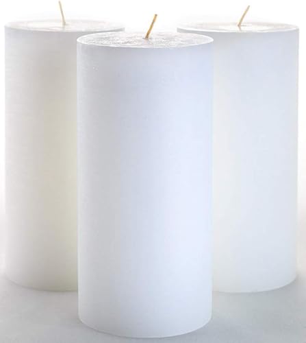 Melt Candle Co. Stumpenkerzen Groß (3er Set) - Duftfreie Weiße Kerzen für Haushalt, Feiern, Deko - Raucharm - 15cm Hoch, 7,5cm Durchmesser - Brenndauer 70 Std. von Melt Candle Company