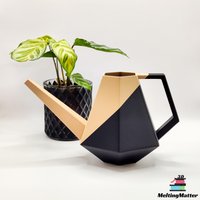 Designer Gießkanne Aus Biokunststoff "Poly" 0, 5L Und 1, 0L | Innen Moderne 3D-Gedruckt Schwarz Beige Grün Blau von MeltingMatter3DPrint