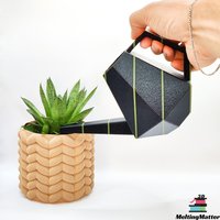 Designer Gießkanne Aus Biokunststoff "stripe" 0, 5L | Moderne Innen 3D-Gedruckt Schwarz Weiß Beige Grün Blau von MeltingMatter3DPrint