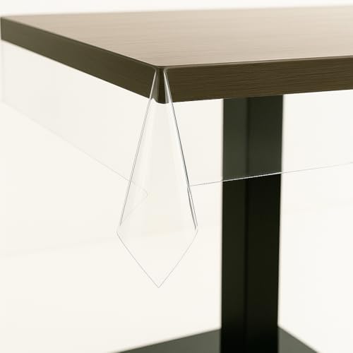 Transparente PVC Tischdecke elastisch viele Varianten durchsichtige Tischfolie Abwaschbar Wasserdicht Tischschutz Plastik Kunststoff Tischdecke ideal für Partys Garten UVM. (140x220cm Eckig) von MelyshaHome