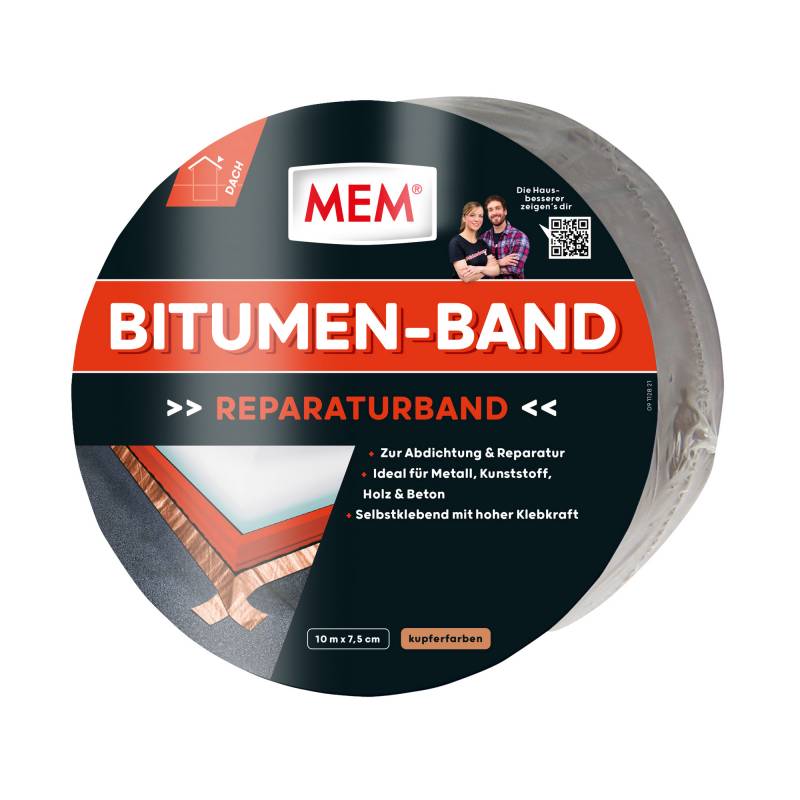 MEM Bitumen-Band kupfer 7,5 cm x 10 m von Mem