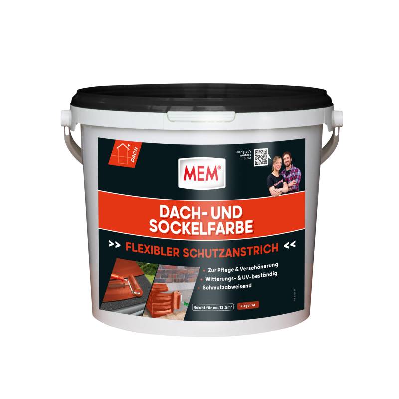 MEM Dach- und Sockelfarbe ziegelrot 5 kg von Mem